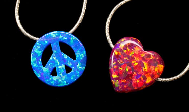 lab grown synthetic opal charm
