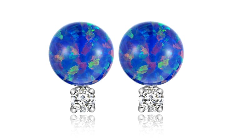 bello lab grown opal earrings