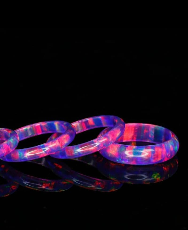 synthetic opal bello jelly opal rings